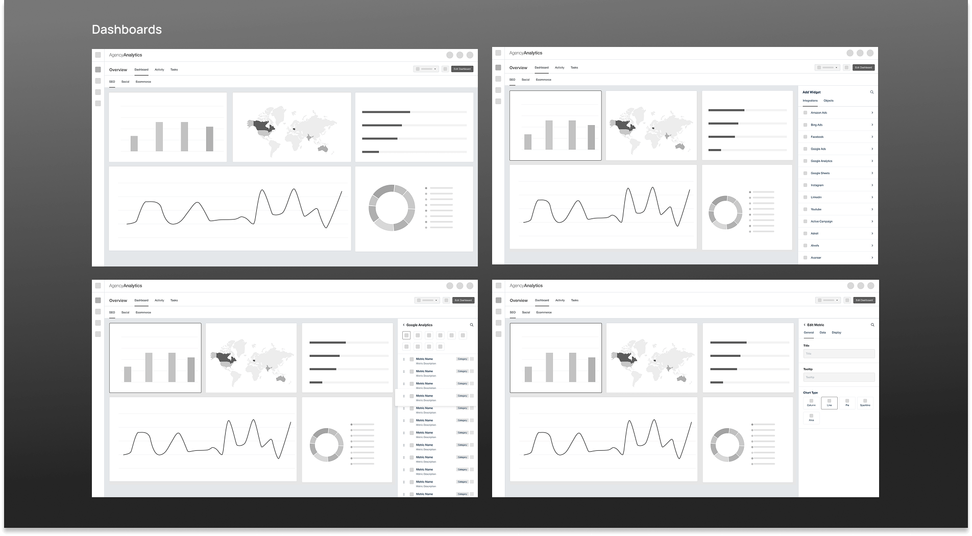 Dashboard Wireframes