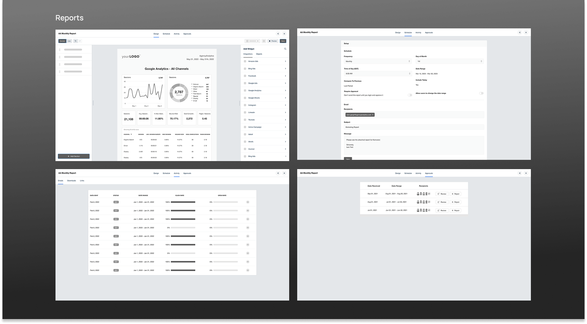 Report Wireframes